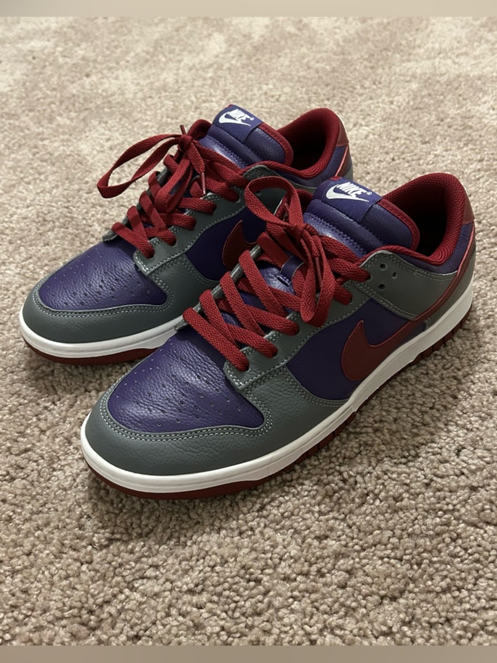 Nike Dunk Low Retro Purple Gray And Red Shoes Men’s Size 11